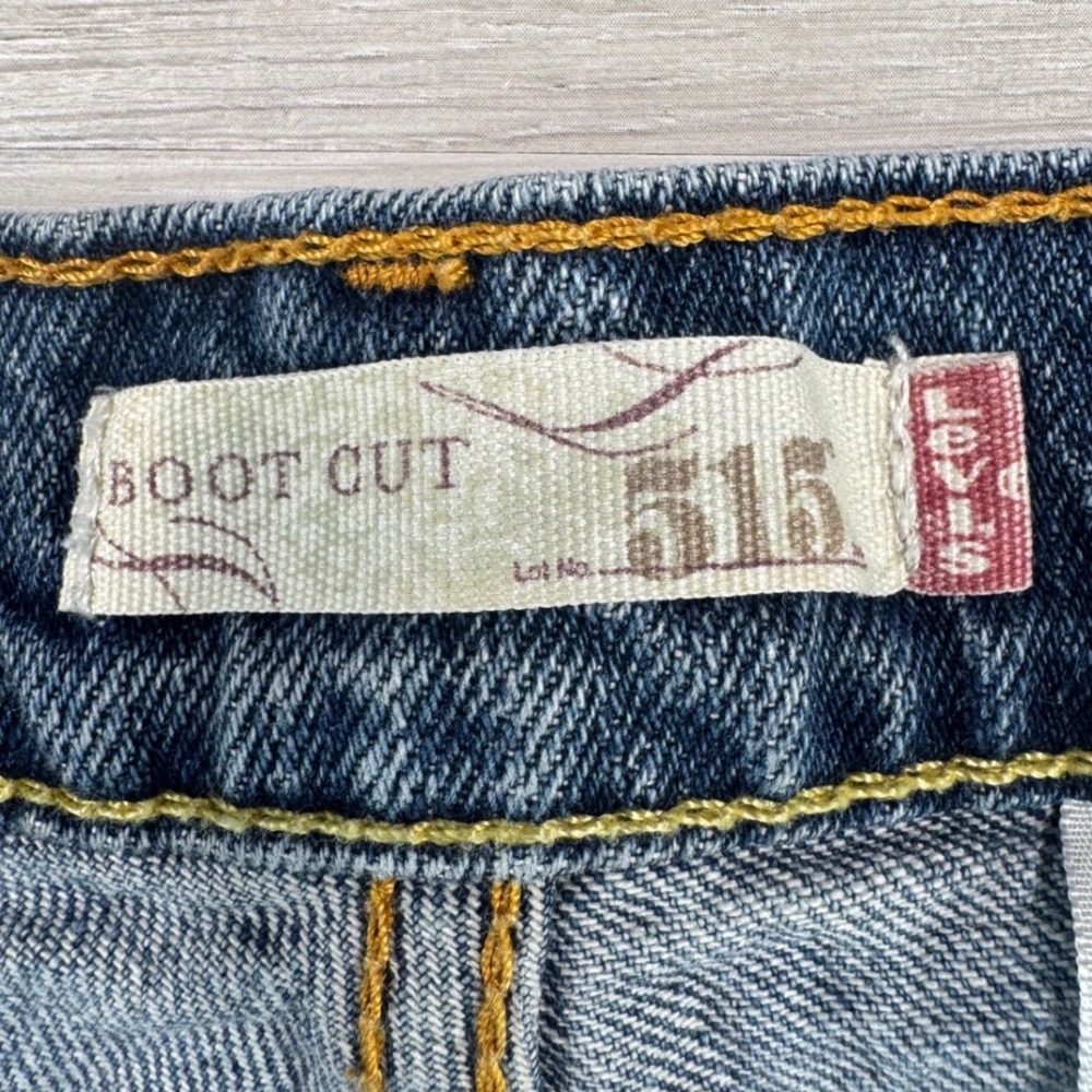 Levis 515 Bootcut Jeans WMNS 14L Blue Medium Wash Mid Rise Stretch Denim 14 Long - Picture 8 of 15